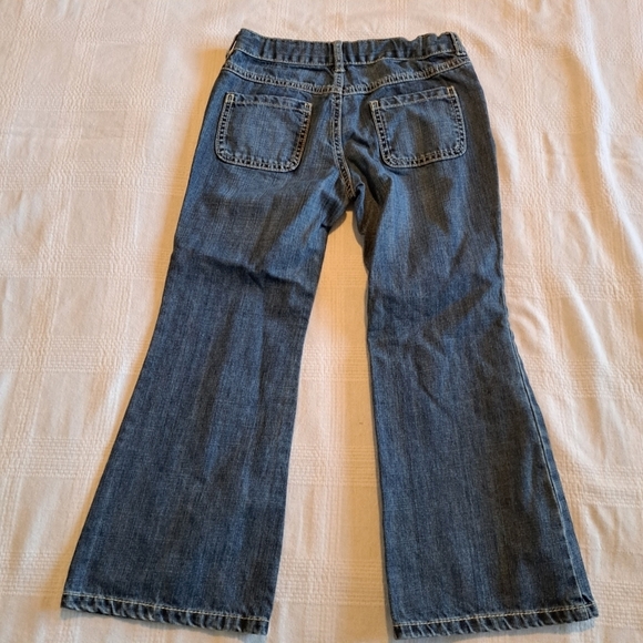 Gymboree girls 7 plus Cozy Owl jeans with floral embroidery, adjustable VGUC - Picture 2 of 4